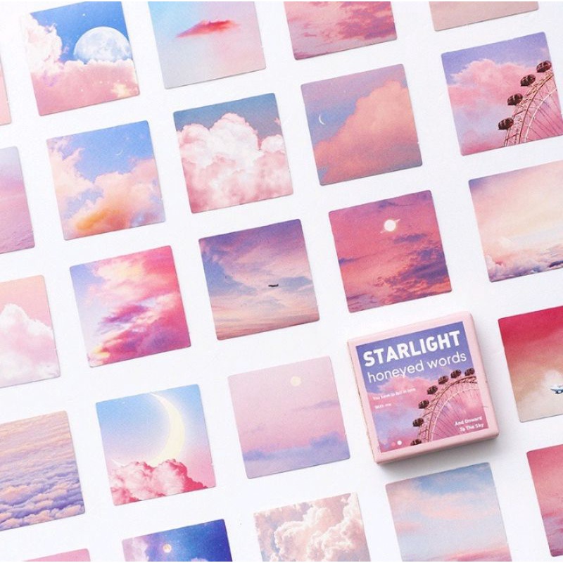 

1PCS Sticker langit awan pink/sticker scrapbook decoration