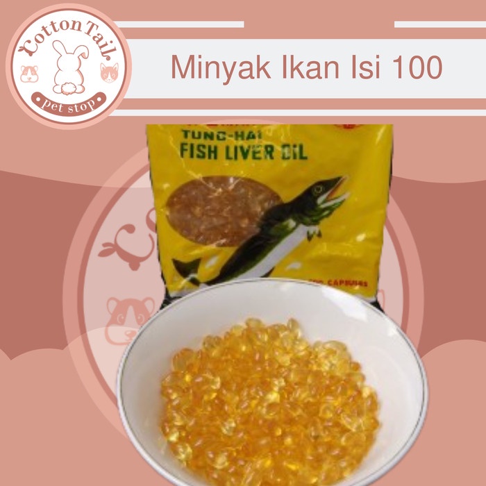 Minyak Ikan isi 100pcs - Vitamin Penambah Nafsu Makan Kucing Anjing