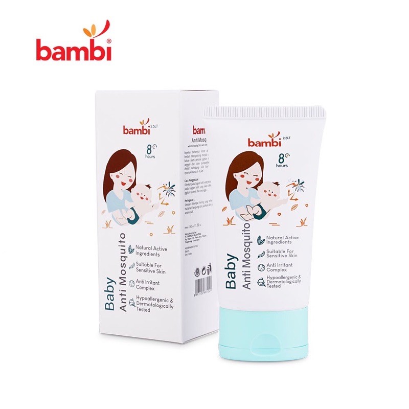 Bambi Baby Anti Mosquito 50ml - Lotion Anti Nyamuk Bayi Anak Kemasan Box Losion Anti Nyamuk Menghindarkan Gigitan Nyamuk Serangga