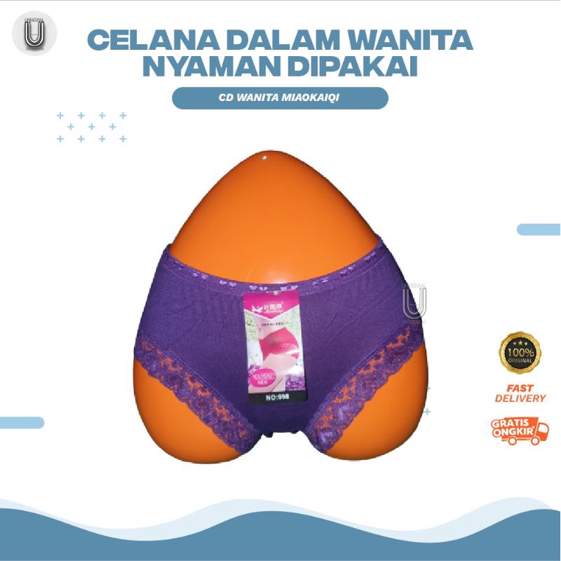 CD Celana Pakaian Dalam Wanita Motif Renda No. 998 Bahan Katun Premium Terlaris By Universalunderwear