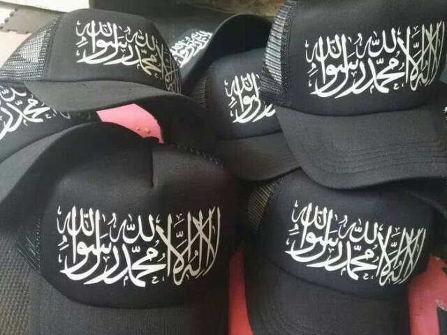 Topi komando tauhid hitam printing