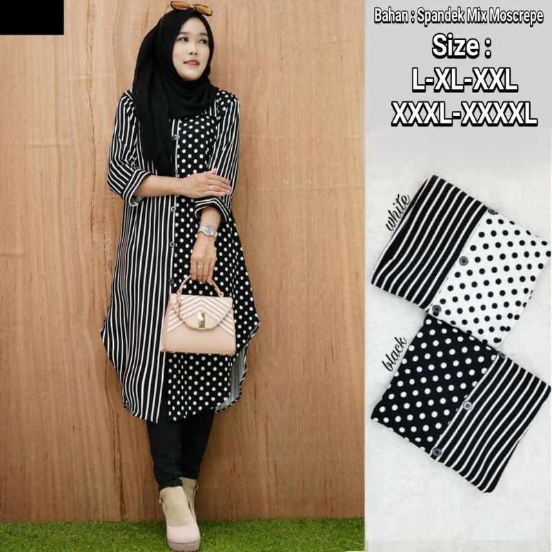 miranda tunik salur jumbo size L Xl XXL 3XL 4XL