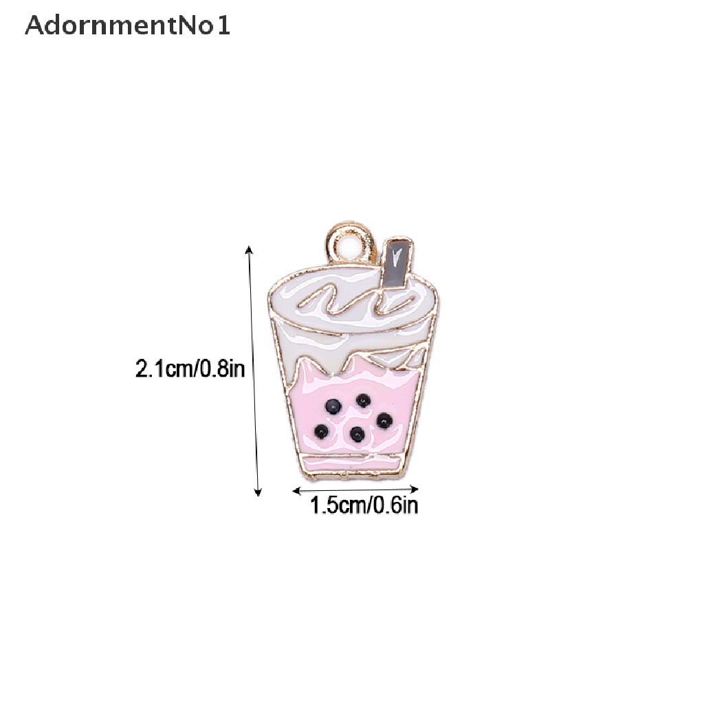 (AdornmentNo1) 10pcs / lot Liontin Enamel Bentuk Milk Tea Untuk Kerajinan Tangan / Perhiasan DIY