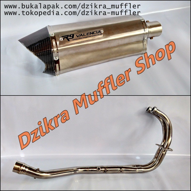 Knalpot racing R9 valencia full system for Ninja 250 karbu / fi - R25 - MT25 - CBR250RR