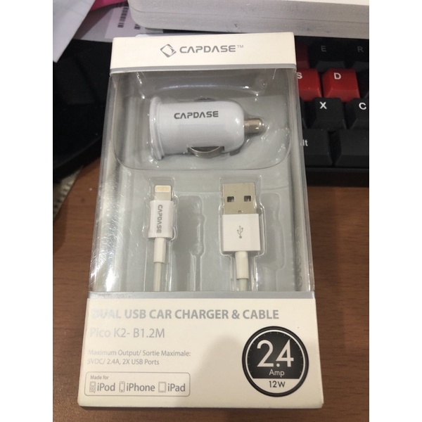 Car charger Original capdase dual usb 2.4Amp cable pico K2