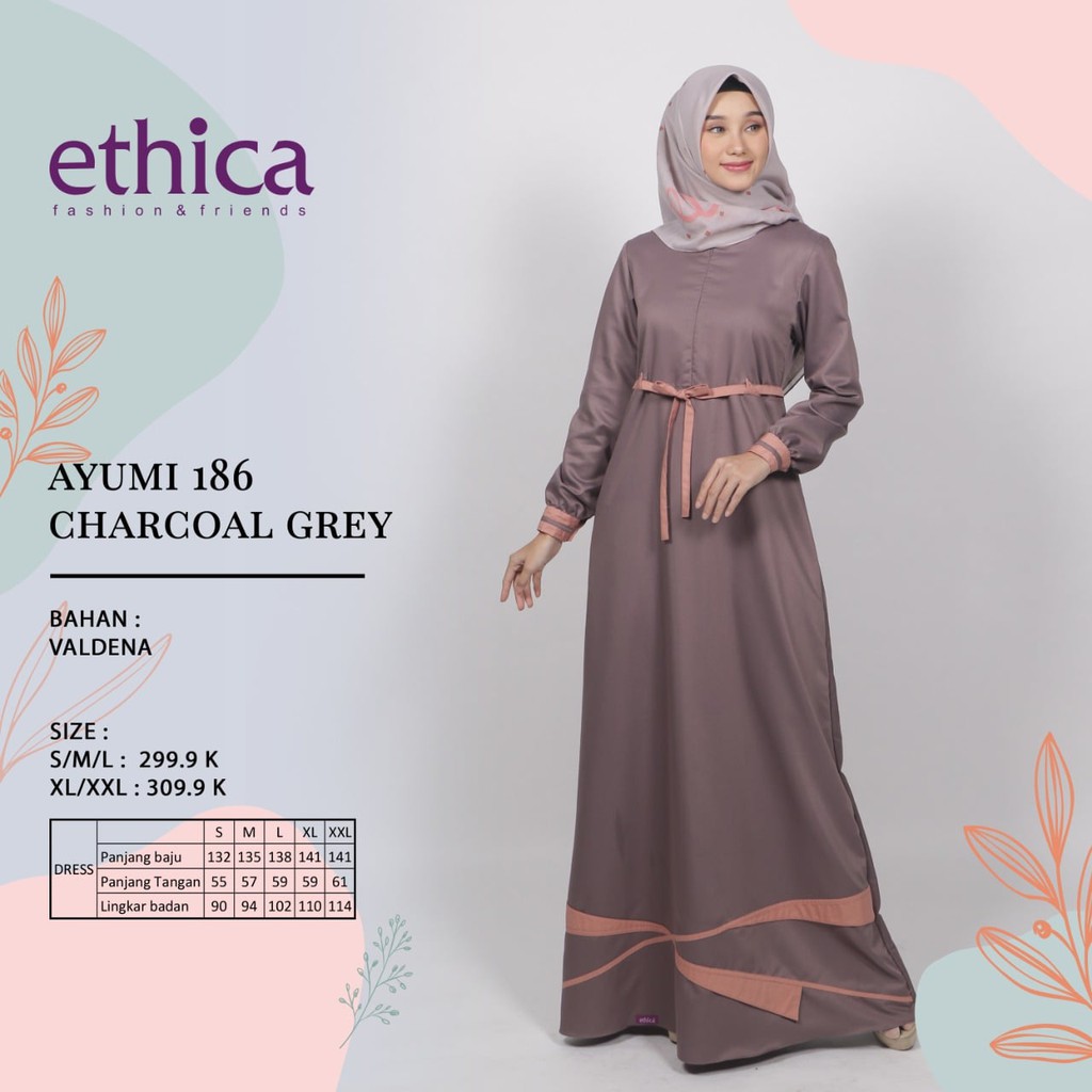 GAMIS DRESS WANITA MUSLIM ETHICA TERBARU AYUMI 186 [BISA COD]