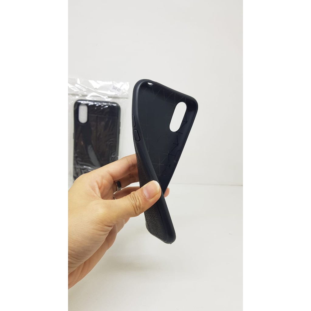 Auto Fokus SAMSUNG A01 5.7 inchi Leather Soft Case SAMSUNG A015F AUTOFOCUS Motif Kulit Jeruk