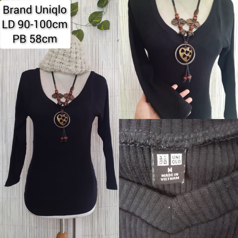 Sweater Rajut cardigan rajut V-neck Uniqlo