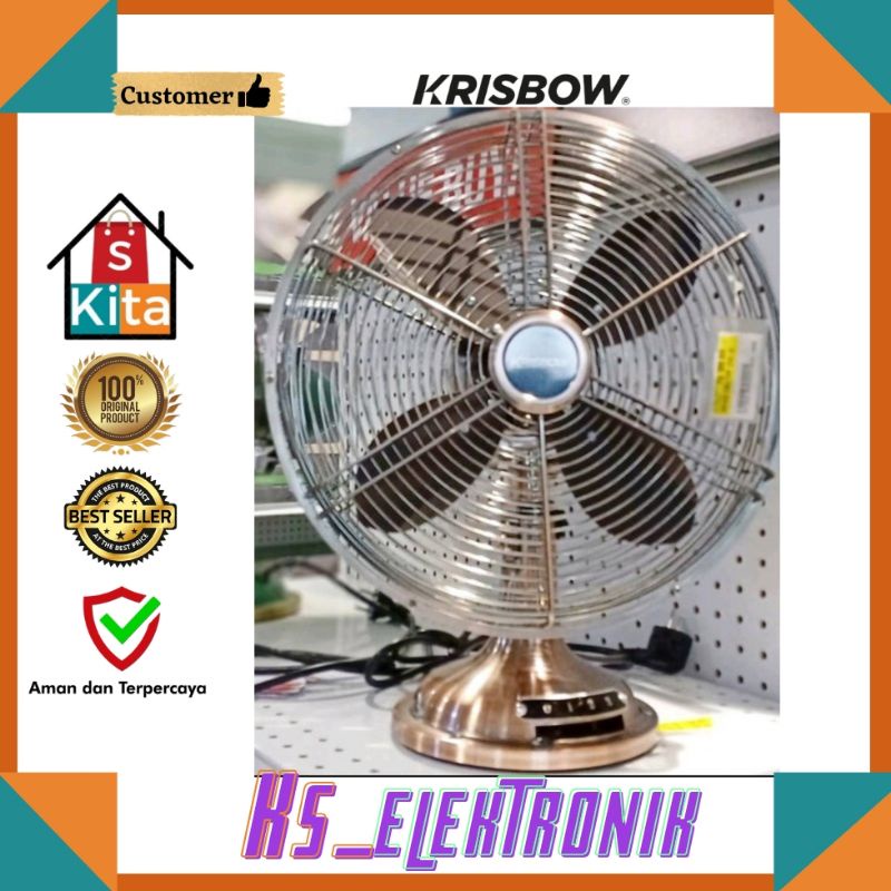 Kipas Angin Vintage Krisbow 14 inci/Kipas angin meja/Kipas angin lantai