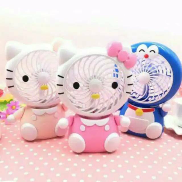 Mikusoo Mini Fan Kipas Angin Karakter Doraemon dan Hello Kitty