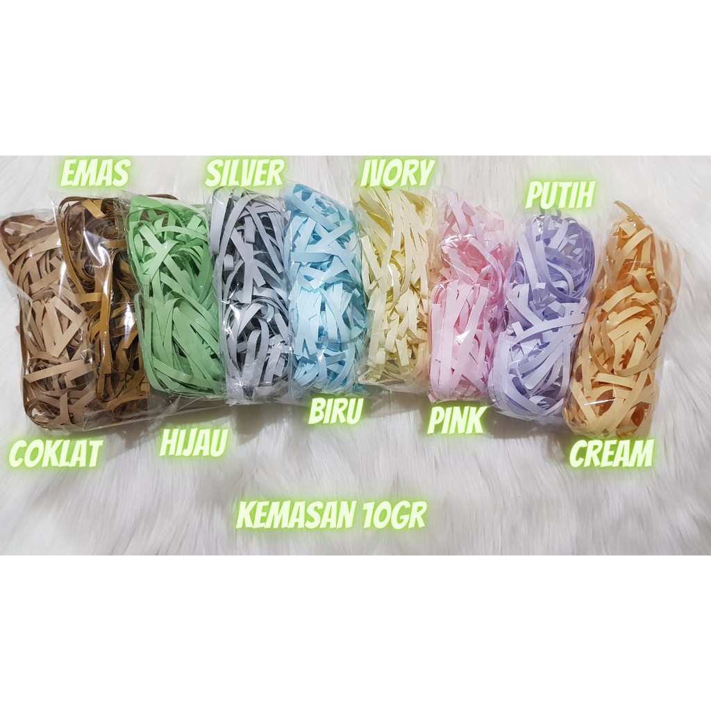 

(10 GR) SHREDDED PAPER / KERTAS CACAH SERUT KAWUL / ISI GIFT BOX FILLER MURAH!!