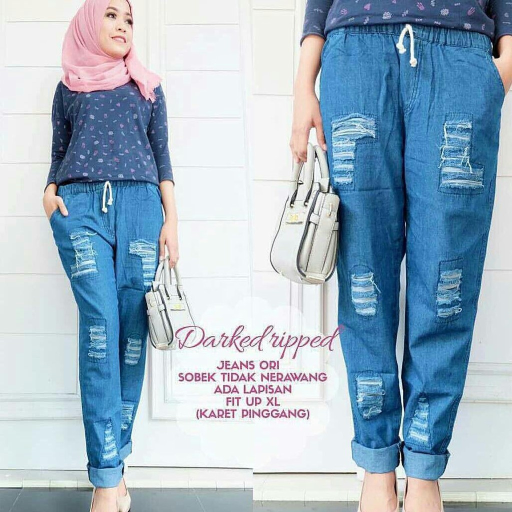 MDS CELANA RIPPED JEANS CELANA MURAH BAWAHAN MUSLIM JEANS 