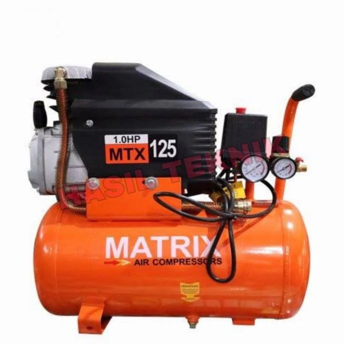 Kualitas terbaik] Kompresor Listrik Portable 1 HP Matrix MTX 125 25 Liter