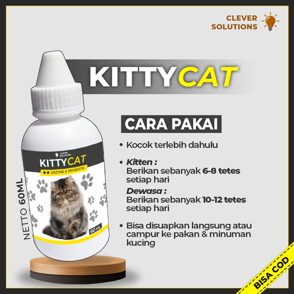 Vitamin Penumbuh Bulu Kucing KITTY CAT Obat Penumbuh Bulu Kucing Anti Rontok Bulu Pelebat Bulu Kucing by Clever Solutions Olive Care Dewarangga Babah Cat House Maxcat Koinami Big Body Life Cat