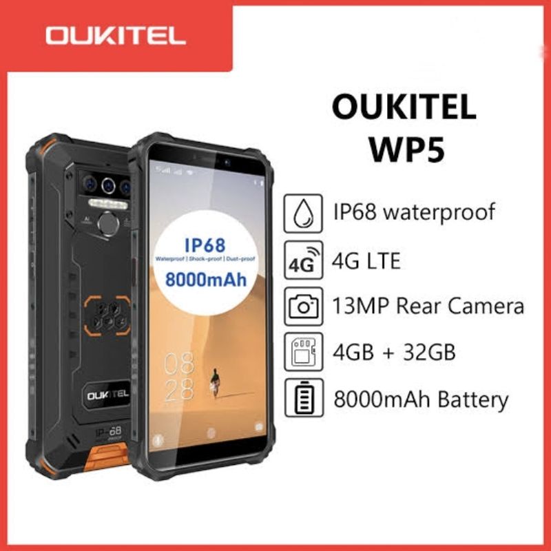 OUKITEL WP5 New Smartphone Waterproof IP68 Rugged Phone