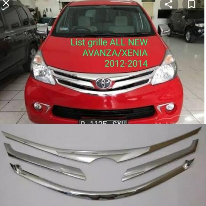 Paket Lis List Grill Depan Mobil All New Avanza/Xenia 2012-2014 Crome