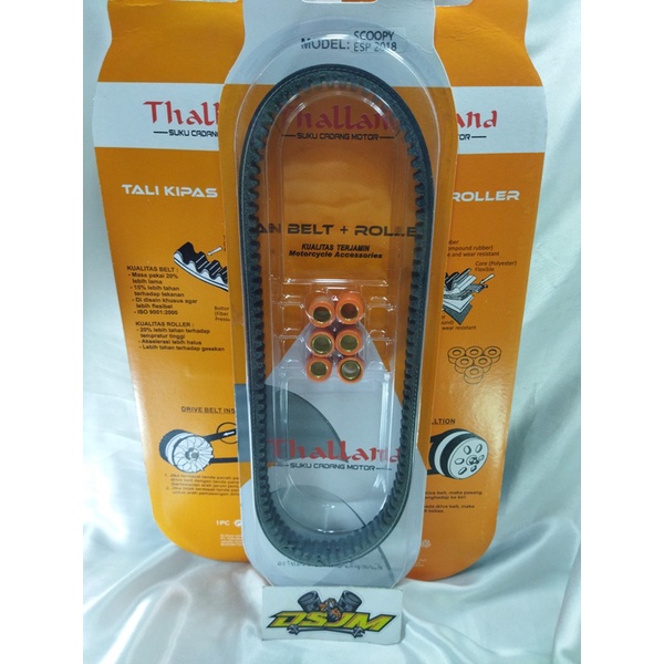 VANBEL KIT SCOOPY ESP 2018 RING 12 "K16" VANBELT PLUS ROLLER SCOOPY ESP 2018 RING 12 "K16" THALLAND