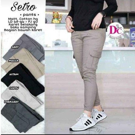 CELANA JOGER CARGO WANITA BAHAN KATUN TWILL