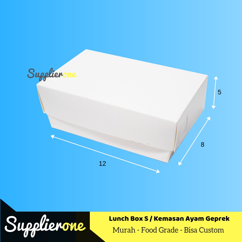 Lunch Box Ukuran S, Kemasan Ayam Geprek, Box Ayam Geprek, Dus Ayam Geprek