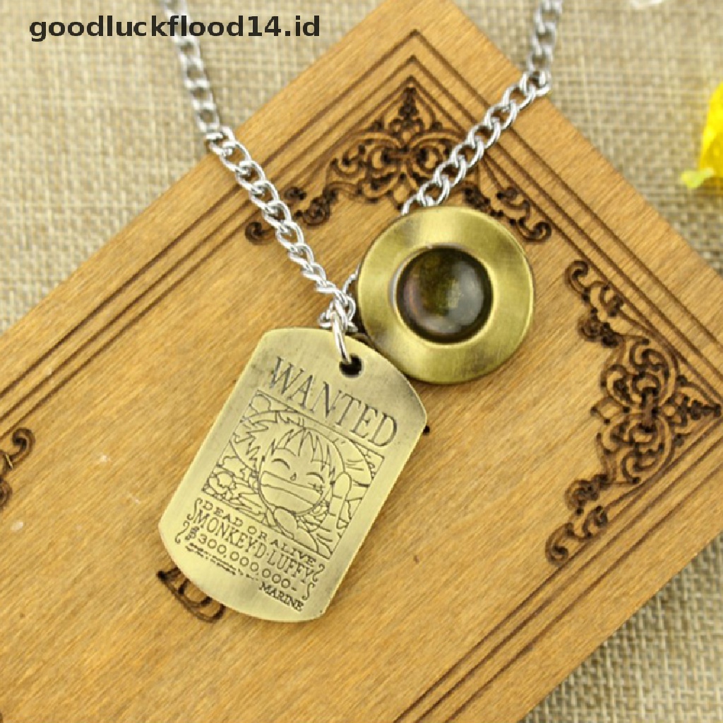 [OOID] 1pc Anime One Piece Necklace Luffy Straw Hat And Skull Logo Dog Tag Pendant ID