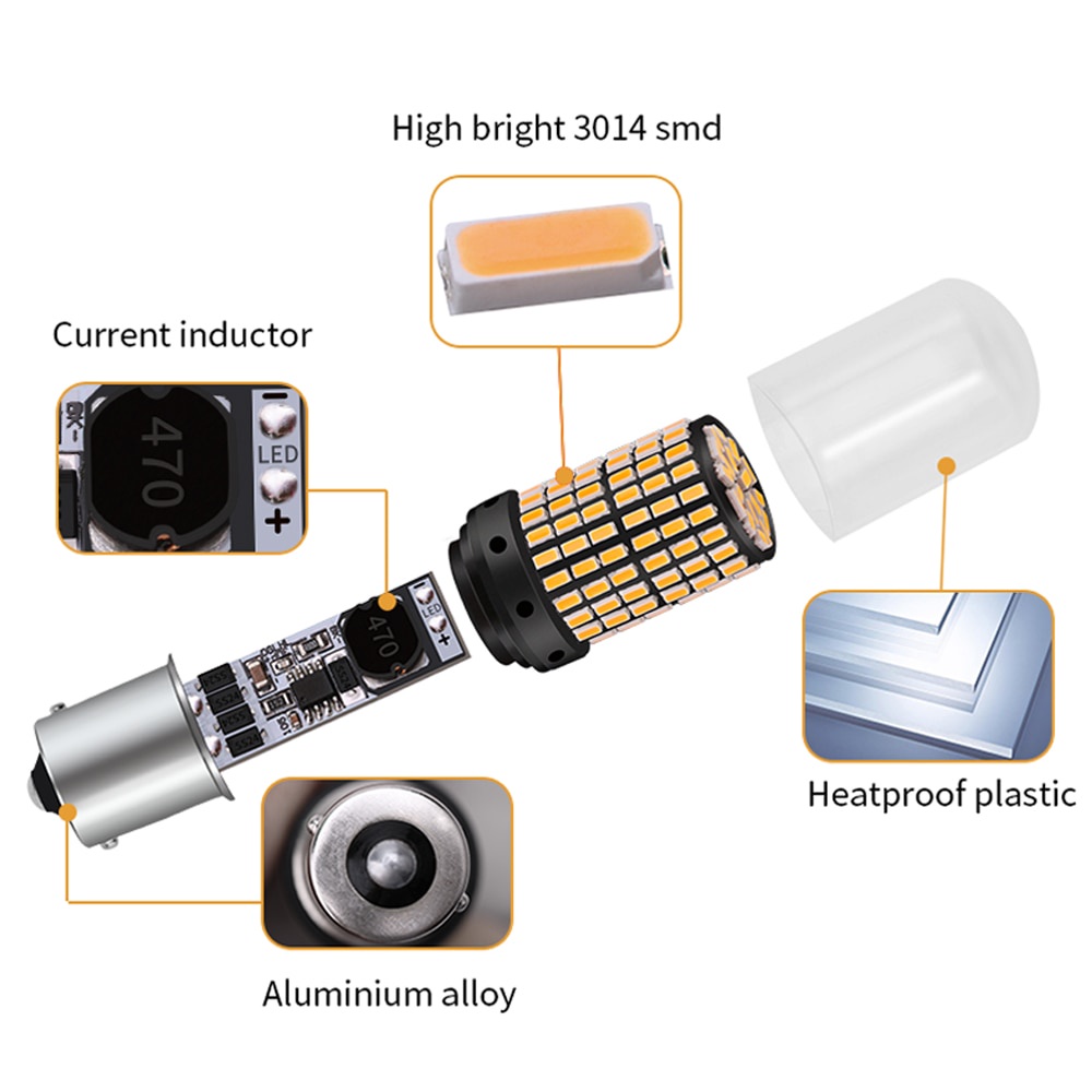 1pc Lampu Led Canbus BA15S P21W 1157 BAY15D P21 / 5W 12V Untuk Rem / Sein Mobil