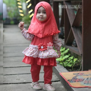  Baju  Dania Legging Set Setelan Anak  Muslim Perempuan  