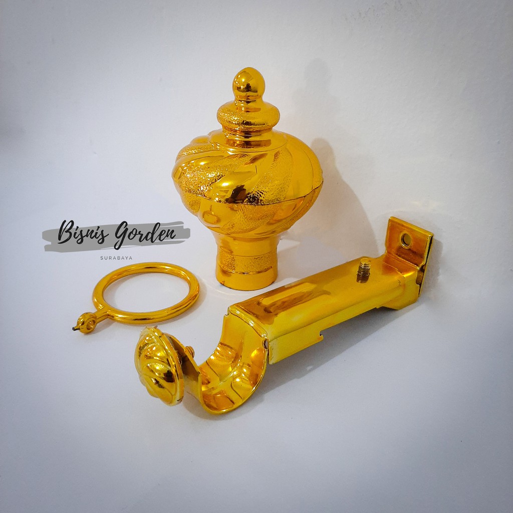 ENDCAP / BRACKET TIANG TIRAI / GORDEN GOLD EMAS