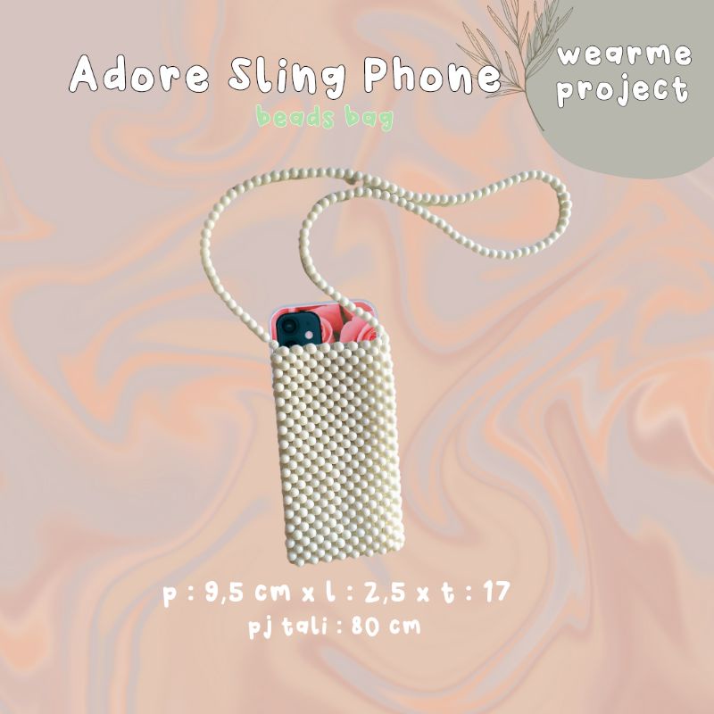 ADORE SLING PHONE BEADS || PEARL BAG || TAS MUTIARA || TAS HANDPHONE MANIK MANIK