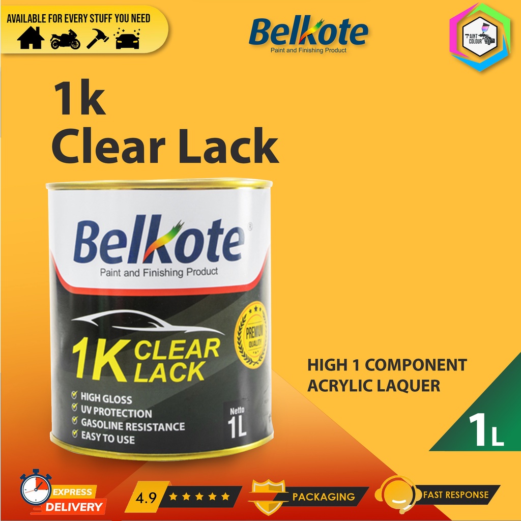 Clear Coat Belkote NC 1K Pernis Vernish NC 100ml 200ml
