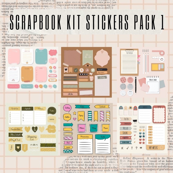 

[PART 1] scrapbook kit stickers | jurnal kit stickers | stickers aesthetic | jurnal