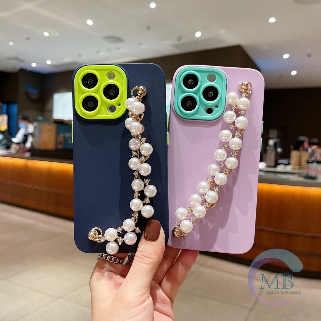 SOFTCASE NALLE RANTAI MUTIARA MACARON CANDY KOPER 2IN1 PROTECTION XIAOMI REDMI NOTE 11 11S 11 PRO 9T POCO M3 M4 PRO X3 PRO MB3563
