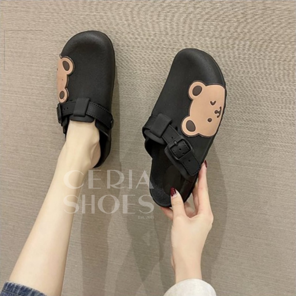 BALANCE Sandal Jelly Korean Bear Wanita Import Bahan Karet Halus Empuk Elastis Anti Slip