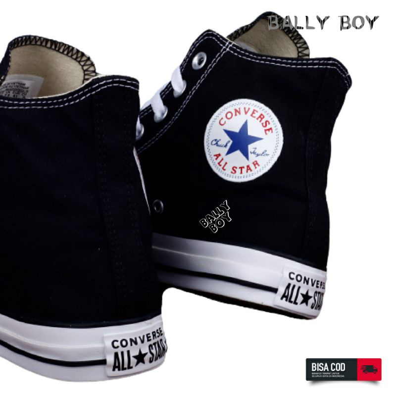 SEPATU CONVERSE HIGH BLACK WHITE PREMIUM / SEPATU ALSTAR PRIA/WANTA SEPATU SKOLAH SIZE 36/44