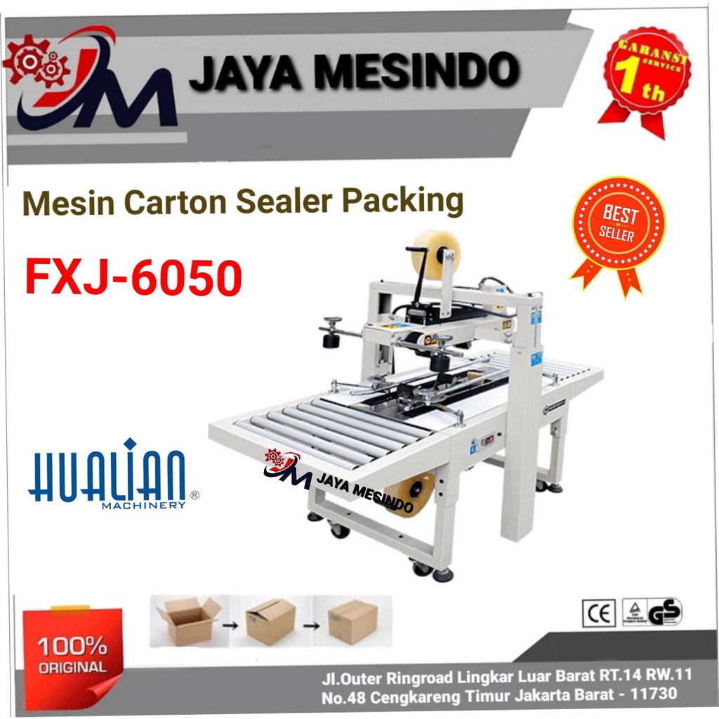 

Mesin Lakban kardus Atas Bawah / Carton Sealer FXJ-6050 Hualian