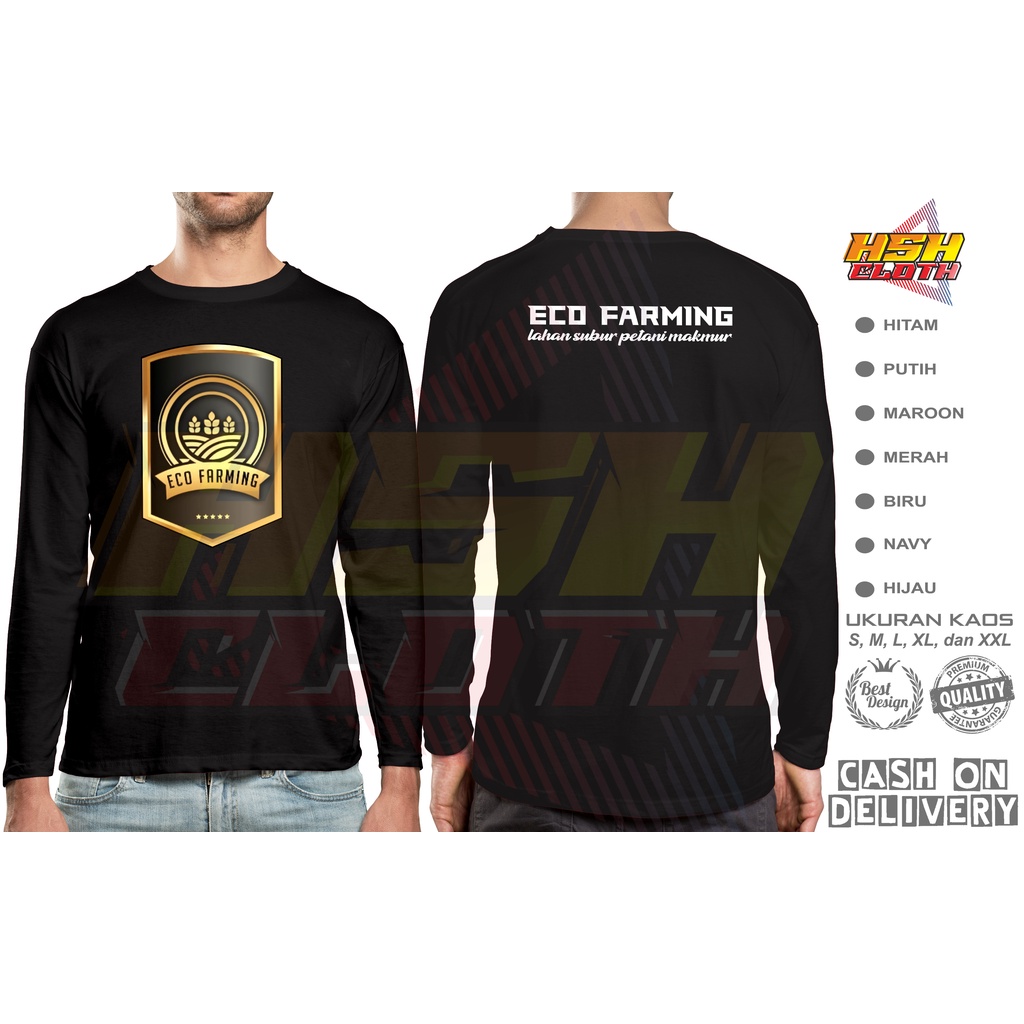 Baju Kaos Distro Eco Farming Special Edition Perusahaan Lengan Panjang Bisa Custom - HSHCloth