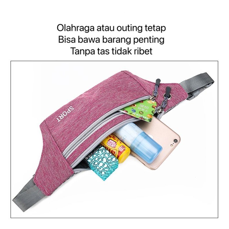 Waist Bag Tas Pinggang Olahraga Waterproof Sport  Running Waist Bag Belt