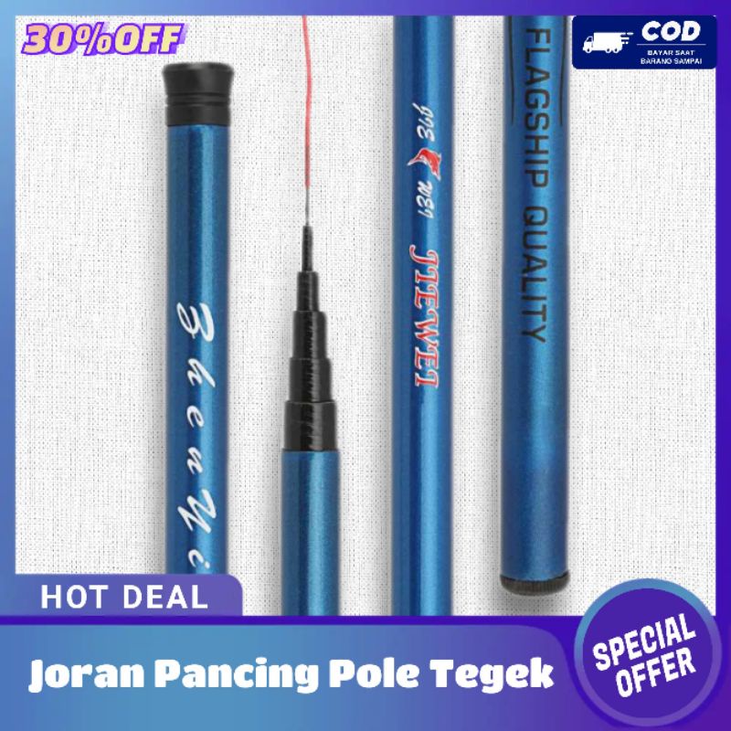 Joran Pancing Kecil Kuat Dan Ringan Lentur / Joran Pancing Pole Tegek Fiberglass Fishing Rod - JW360