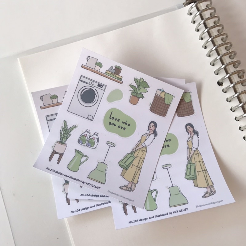 

korean girl sticker set/ stiker jurnal/ aesthetic sticker/ journal deco KP 104