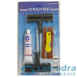 Jual Alat Tambal Ban Tubles ORANGE Tire Repair Tool Kit Motor Mobil