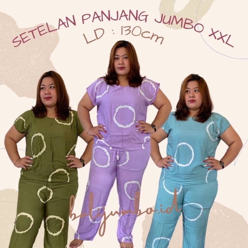 BAJU TIDUR JUMBO XXL LD 130CM BABY DOLL JUMBO SETELAN CELANA PANJANG