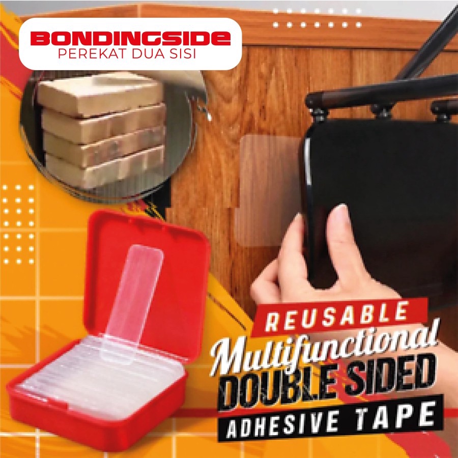BONDING SIDE Double Tape Merekat dua sisi kuat transparan dan elastis capsmeee