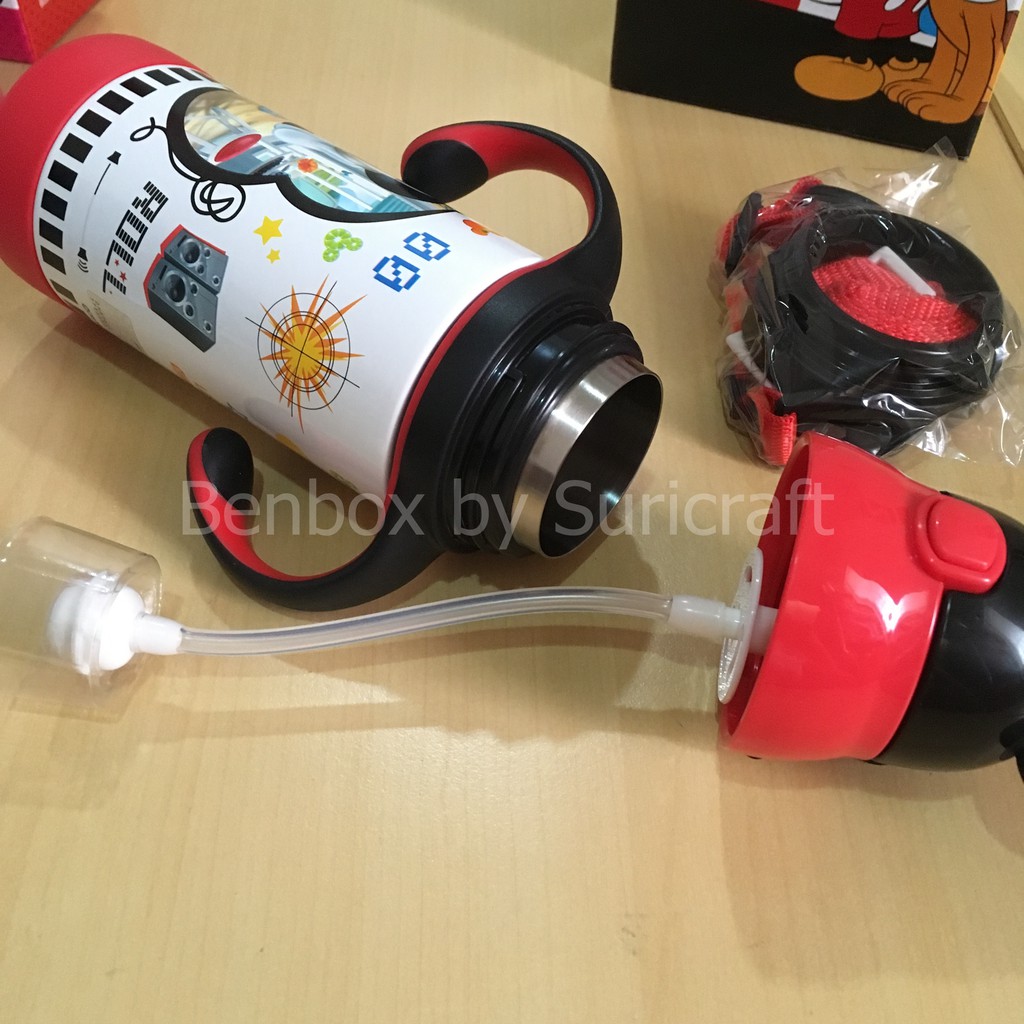 BOTOL MINUM DRINKING BOTTLE DISNEY MICKEY MINNIE STAINLESS STEEL 380 ml