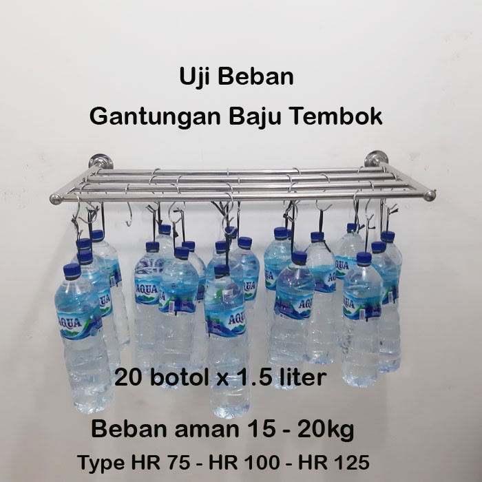 Gantungan Baju Stainless, 125cm, 1 Baris