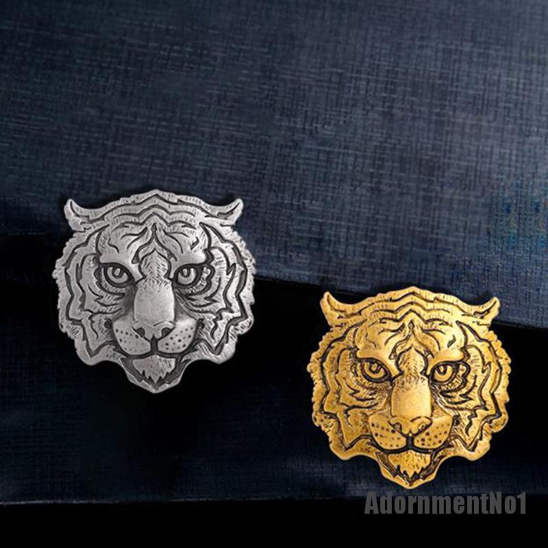 (Adornmentno1) Bros Pin Bentuk Kepala Harimau Aksen Berlian Imitasi Untuk Wanita