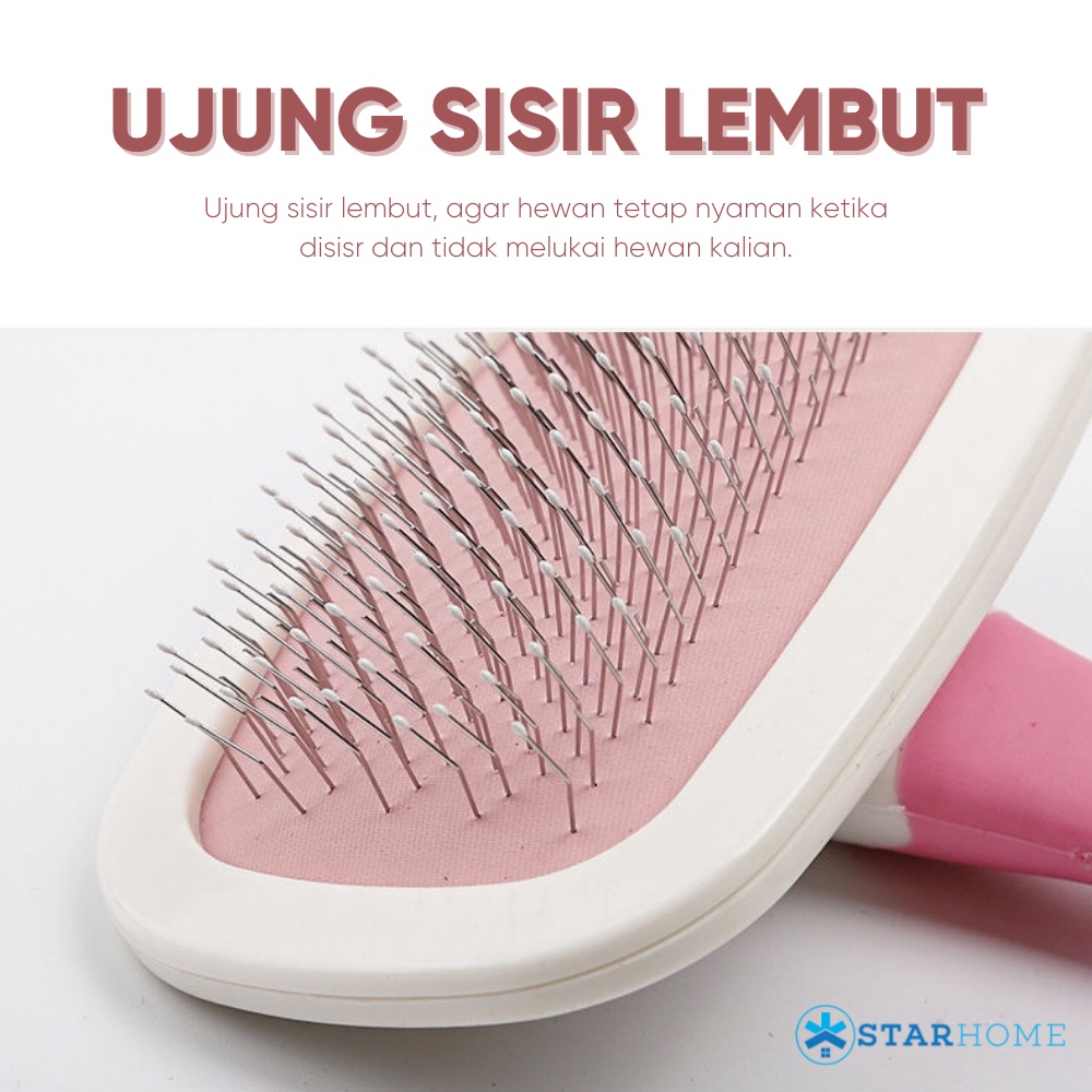 Sisir Bulu Kucing Sikat Rambut Bulu Kucing Pet Brush Grooming Comb Sisir Kucing Anjing KTK