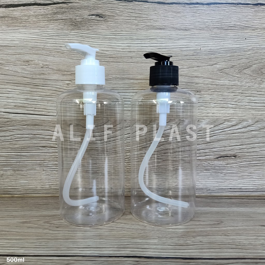BOTOL PET 500 ML BENING DATAR TUTUP PUMP / BOTOL PUMP 500 ML / HANDSOAP 500 ML / BOTOL SABUN