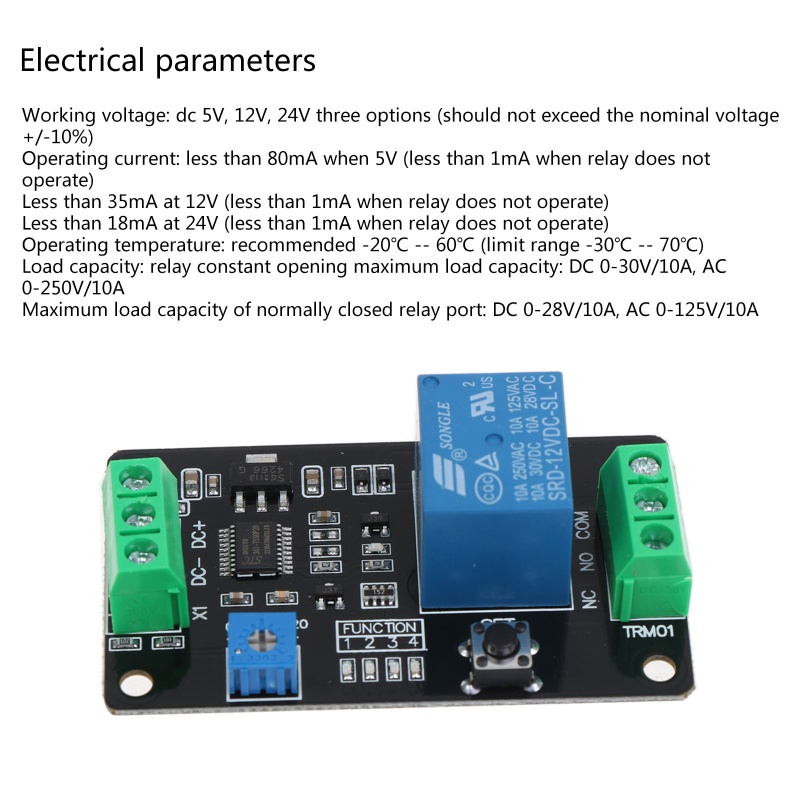 Btsg Modul Relay Switch Trigger Untuk Time Delay Circuit Timer Cycle Adjustable Untuk DC