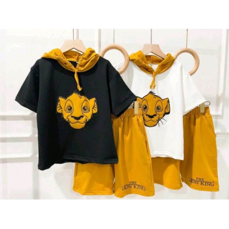 SETELAN KAOS KUPLUK ANAK TERBARU/ SET KAOS MTIF LION KINGS 1-5 THN