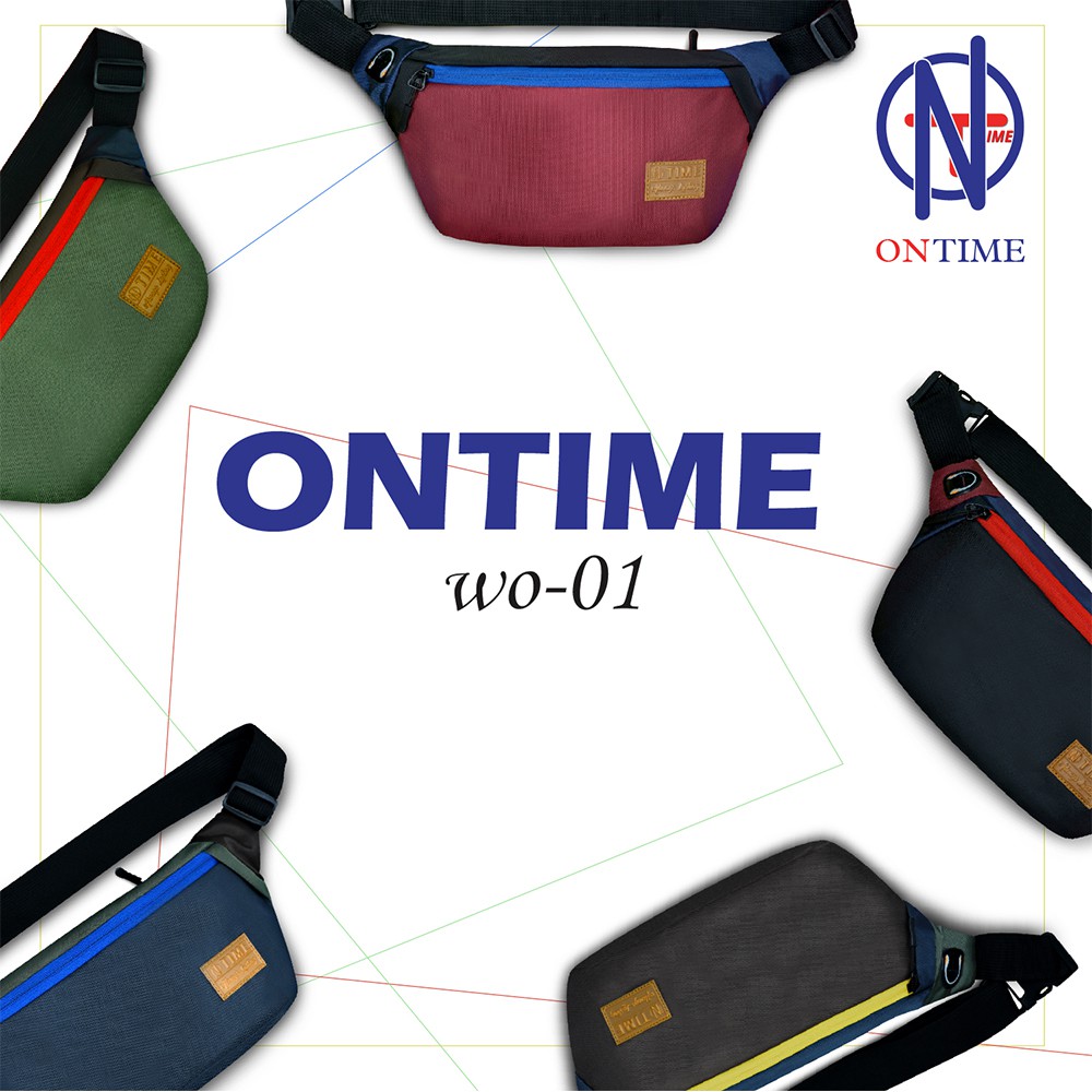 Tas Selempang Pria Wanita ONTIME Waist bag Crossbody Outdoor - Goldiesbags