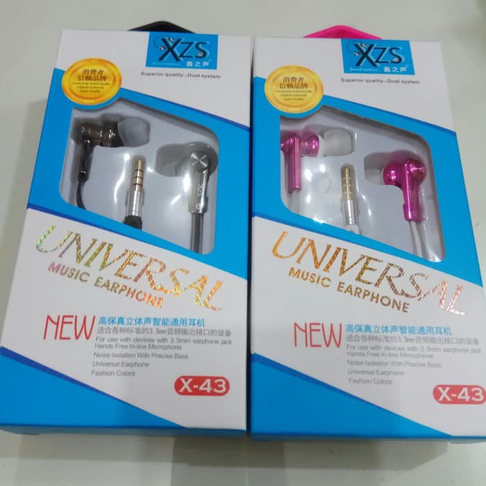 Headset handsfree earphone stereo super bass Xzs X-43